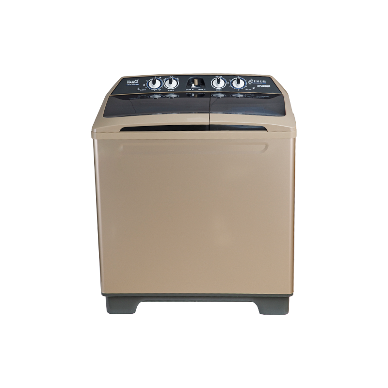 15.0Kg Super Capacity Semi Autoamtic Twin Tub Washing Machine with Transparent Plastic Lids, Wash Lid can be Take Off,One Water Inlet with Selector & Spin Shower, Metal Body with Golden Color.