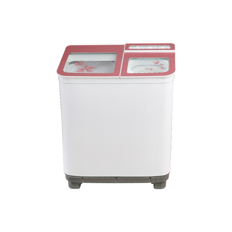 8.5Kg Semi Autoamtic Twin Tub Washing Machine with Toughened Glass Lids, with Super Big Wash Lid, Two Water Inlets with Spin Shower,Double Layers Plastic Body