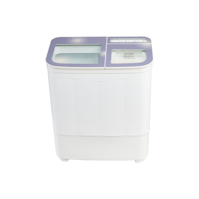 7.6Kg Semi Autoamtic Twin Tub Washing Machine with Toughened Glass Lids, with Super Big Wash Lid, Two Water Inlets with Spin Shower, Single Layer Plastic Body.