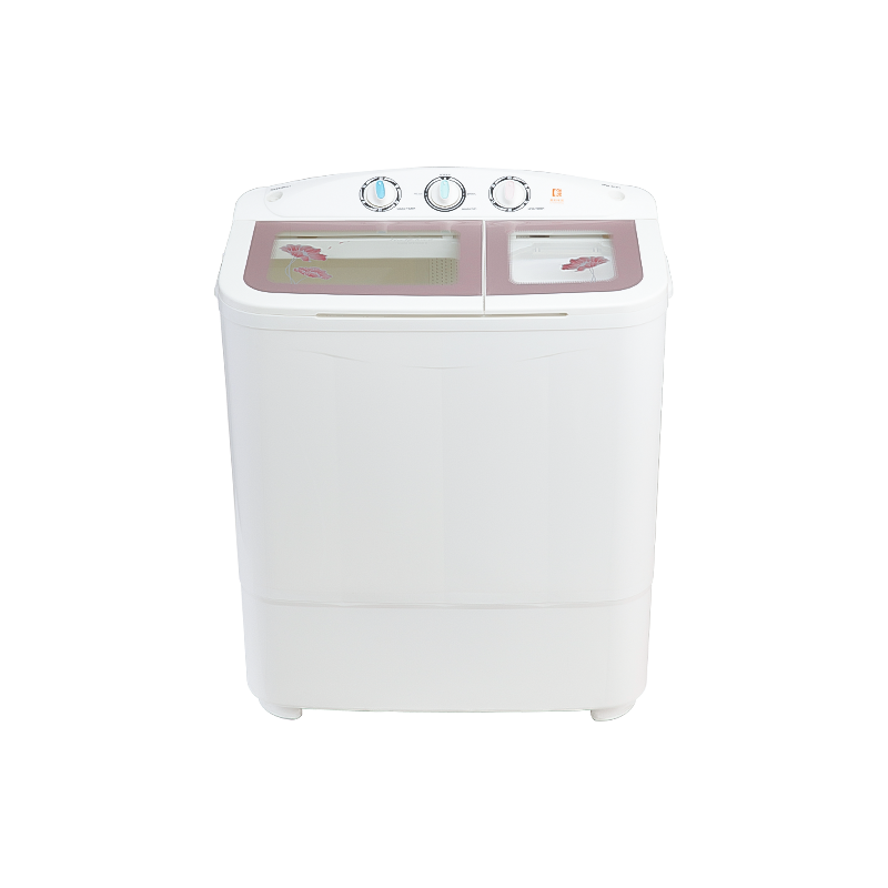 7.5Kg Semi Autoamtic Twin Tub Washing Machine with Toughened Glass Lids, with Spin Shower. Single Layer Plastic Body.