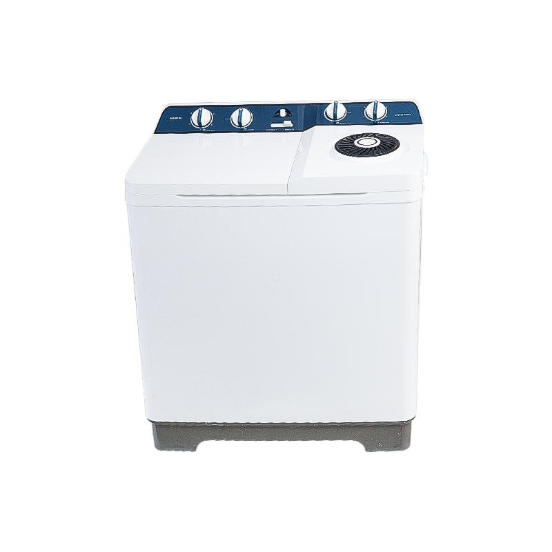 13.0kg semi-automatic double tub washing machine with opaque plastic lid, swivel lid with air drying function, one water inlet with selector and swivel shower, double layer plastic body.
