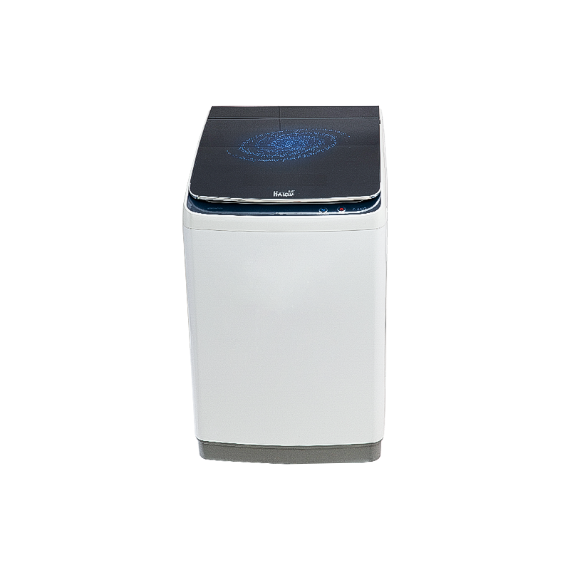 7.8Kg Fully Automatic Top Loading Washing Machine with Dimond Drum， Safety Toughened Glass Top with Dampner,Touch control with Fuzzy，Metal Body，with Child Lock, Silver Color