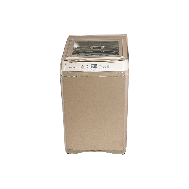 7.6Kg Fully Automatic Top Loading Washing Machine with Dimond Drum， Safety Toughened Gloss Top with Dampner(Soft Closing Lid), with Fuzzy，Metal Body, Golden Color.